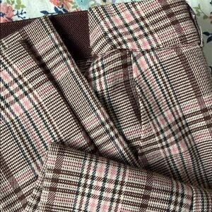 Nordstrom plaid tapered pants in Brown and Pinkish Beige